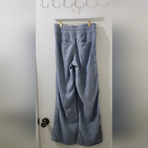Athleta Blue Wide-Leg Linen Pants, Size 2, 100 % Linen. - Picture 4 of 9